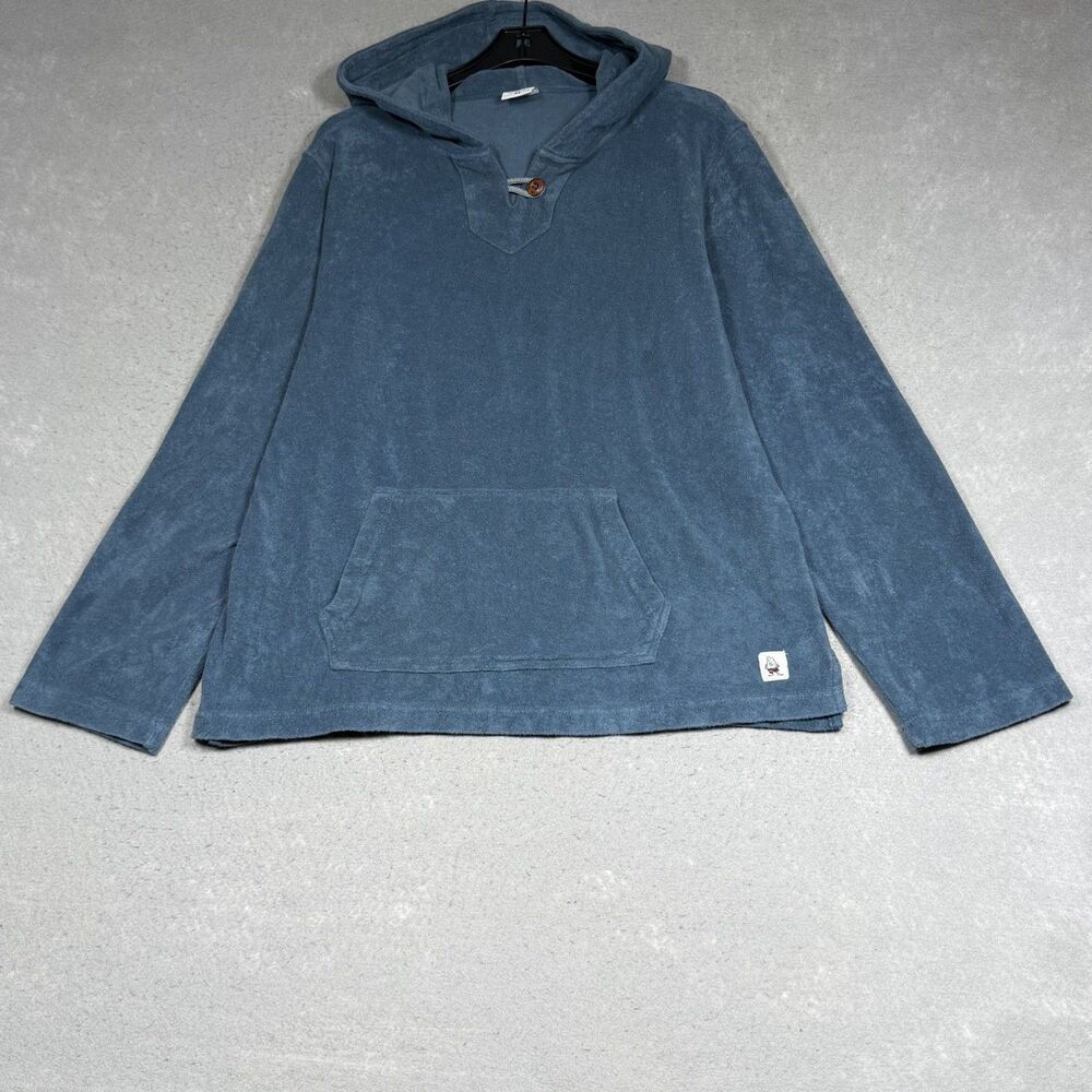 Birdwell Beach Britches Baja Terry Cloth Hoodie Mens Size XL Blue Beach Pool